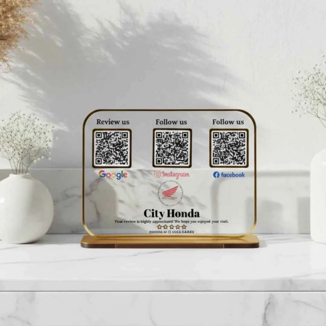 Premium 3 QR White Transparent with Golden Finish