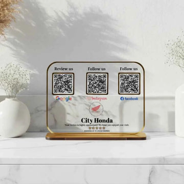 Premium 3 QR White Transparent with Golden Finish