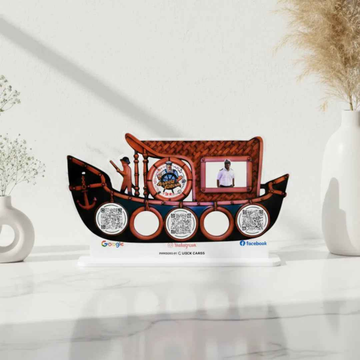 3 QR boat Shape Standee