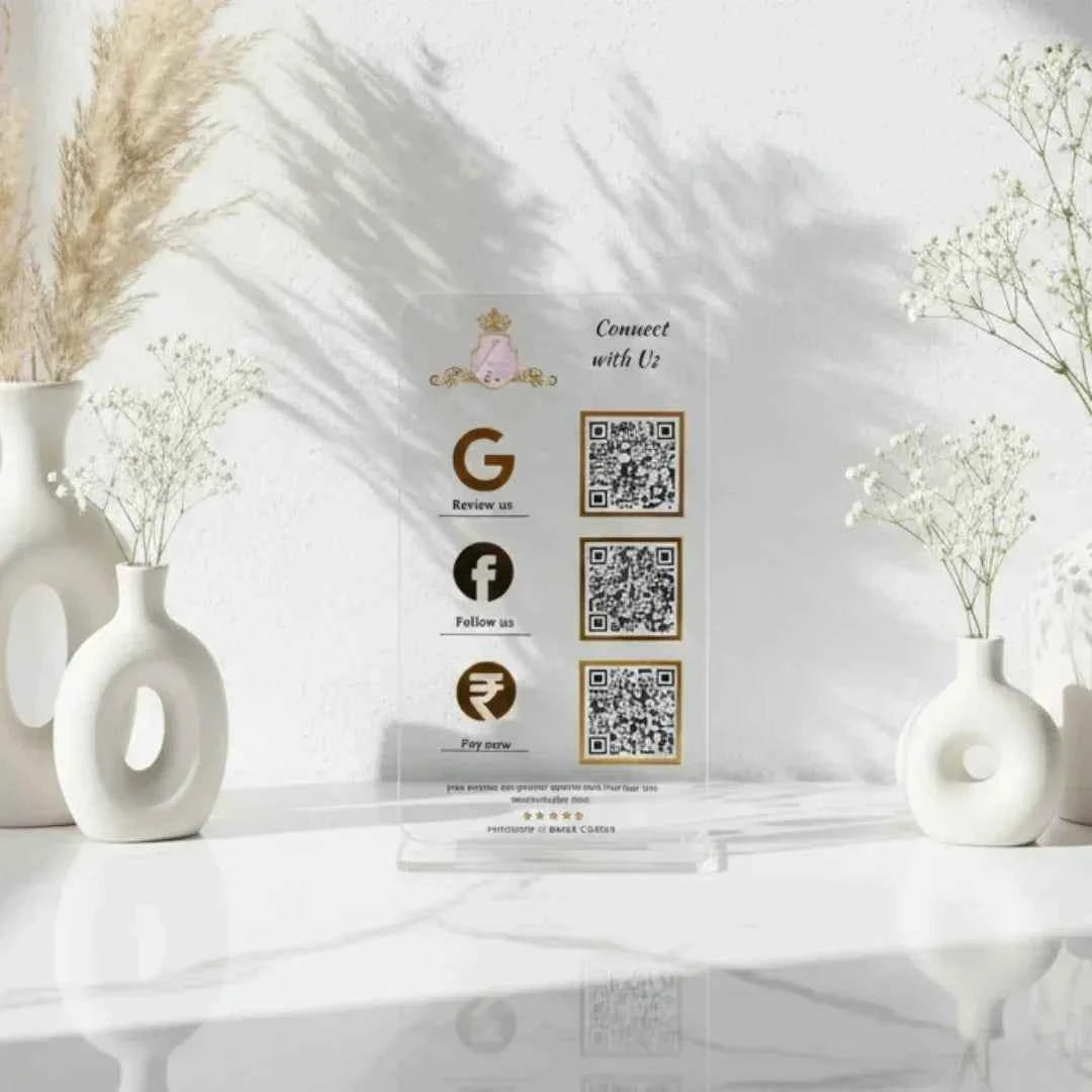 3 QR Vertical Premium Digital Standee - Quick Cards