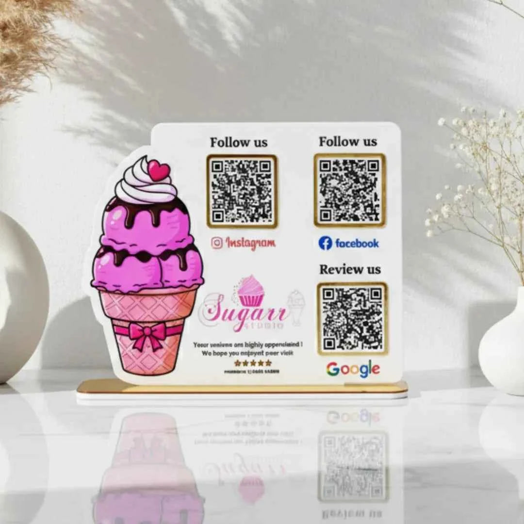 3 QR Custom Shape Standee