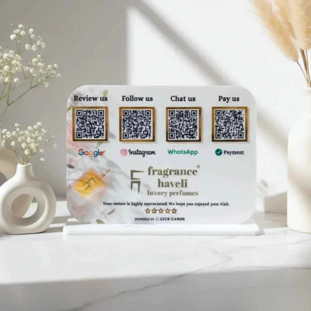 4 QR  Smart Digital Standee - Quick Cards