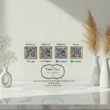 4 QR  Transparent Digital Standee
