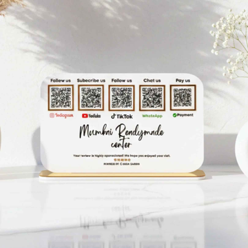 5 QR Horizontal White Digital Stand - Quick Cards
