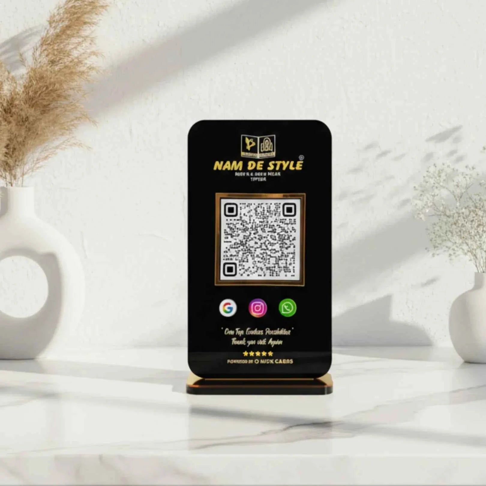 All in one QR Black Standee - Quick Cards