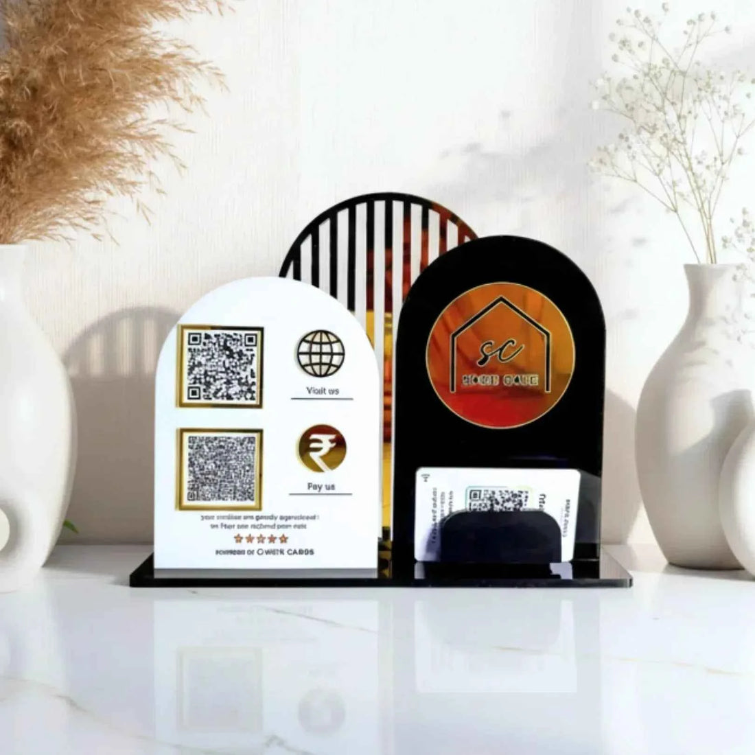 2 QR all in one Customized Premium Stand - Quick Cards
