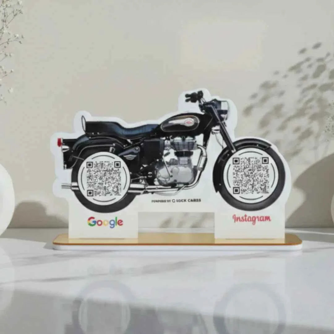 2 QR Bike Shape Standee