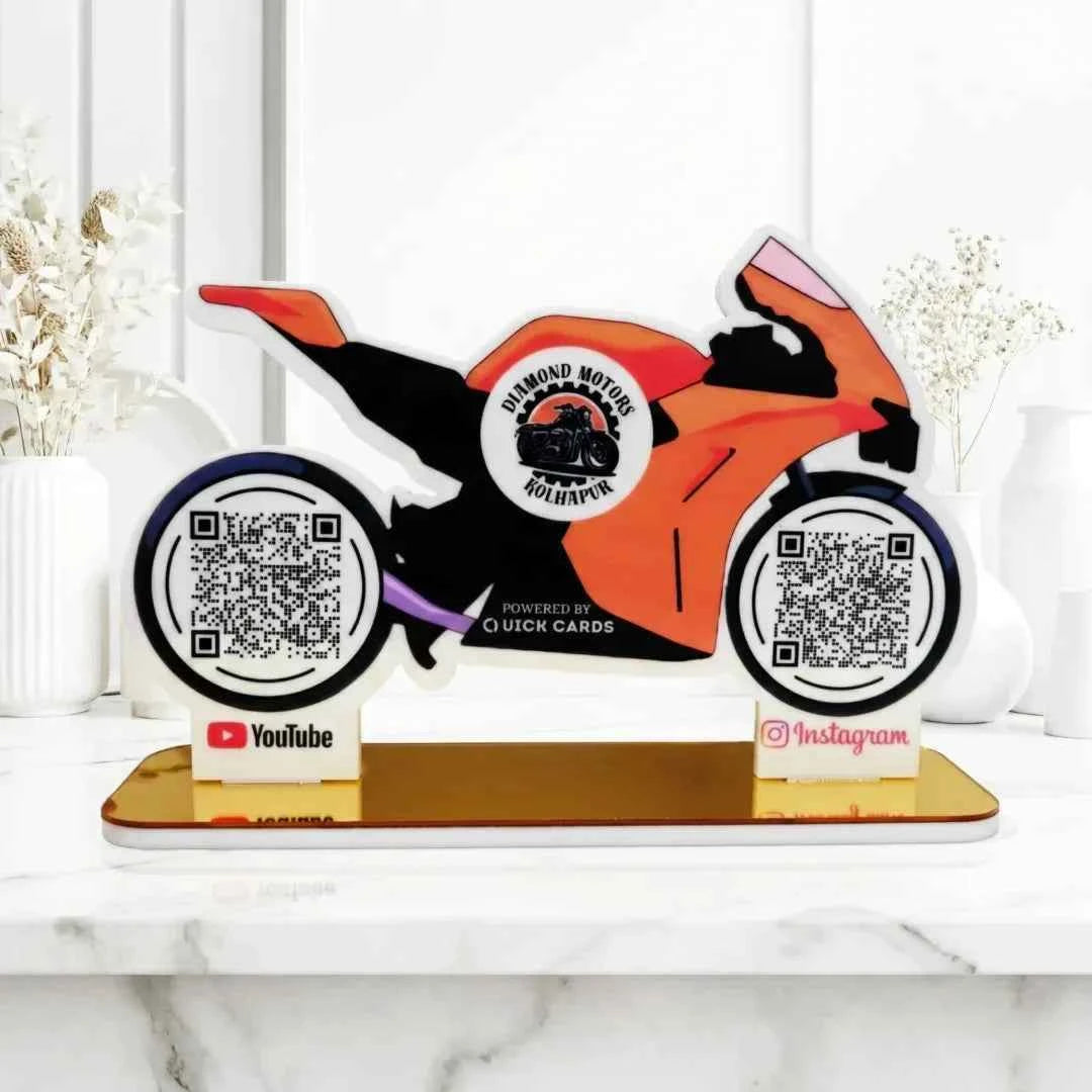 2 QR Bike Shape Standee