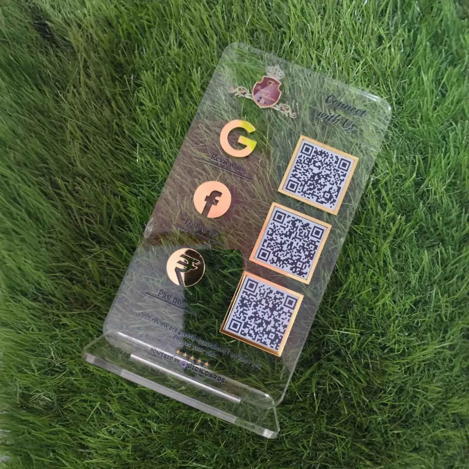 3 QR Vertical Premium Digital Standee - Quick Cards