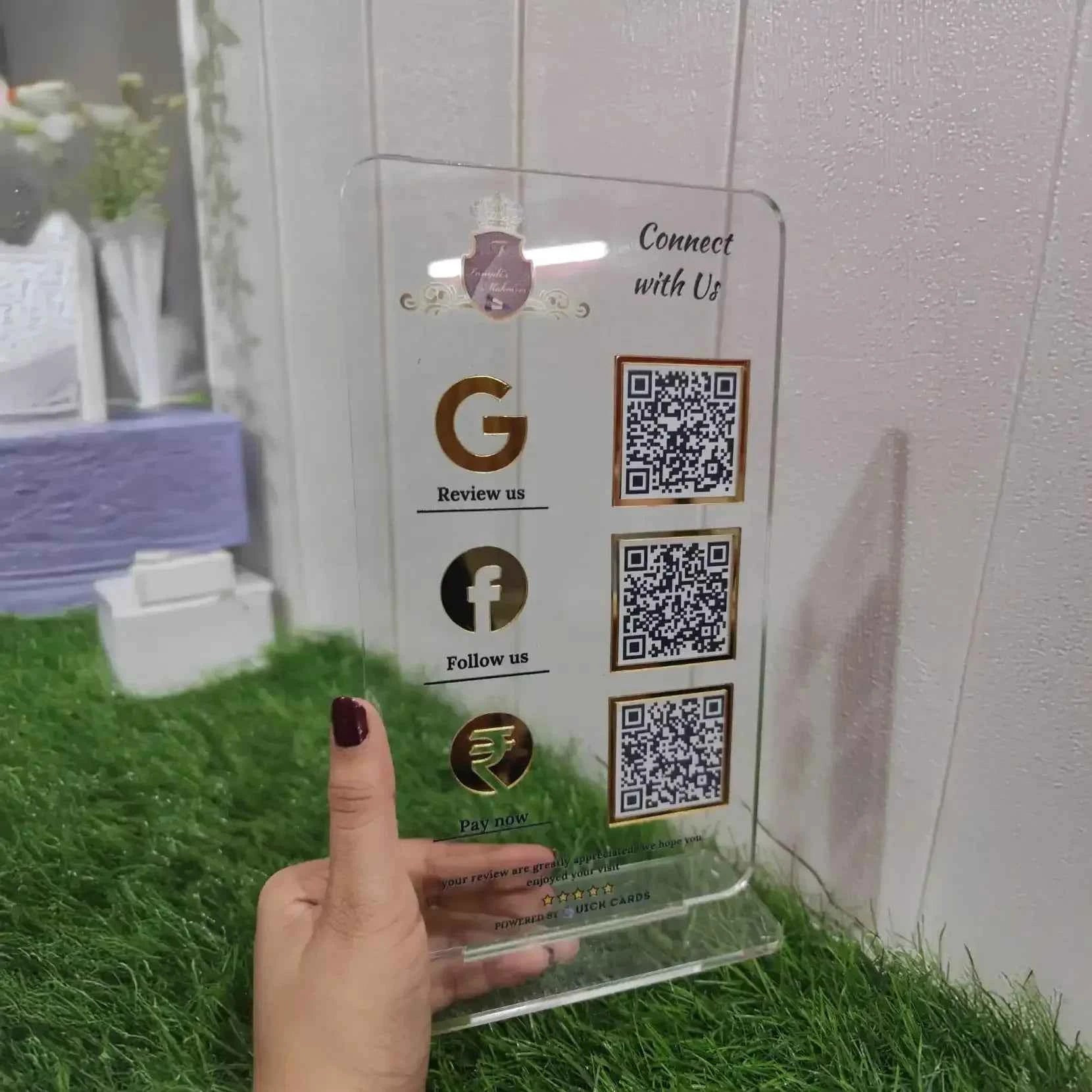 3 QR Vertical Premium Digital Standee - Quick Cards