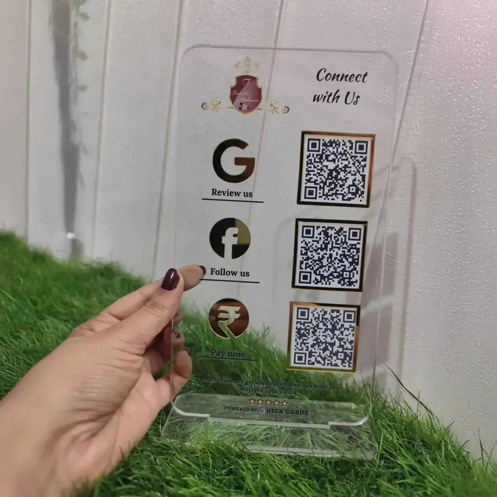 3 QR Vertical Premium Digital Standee - Quick Cards