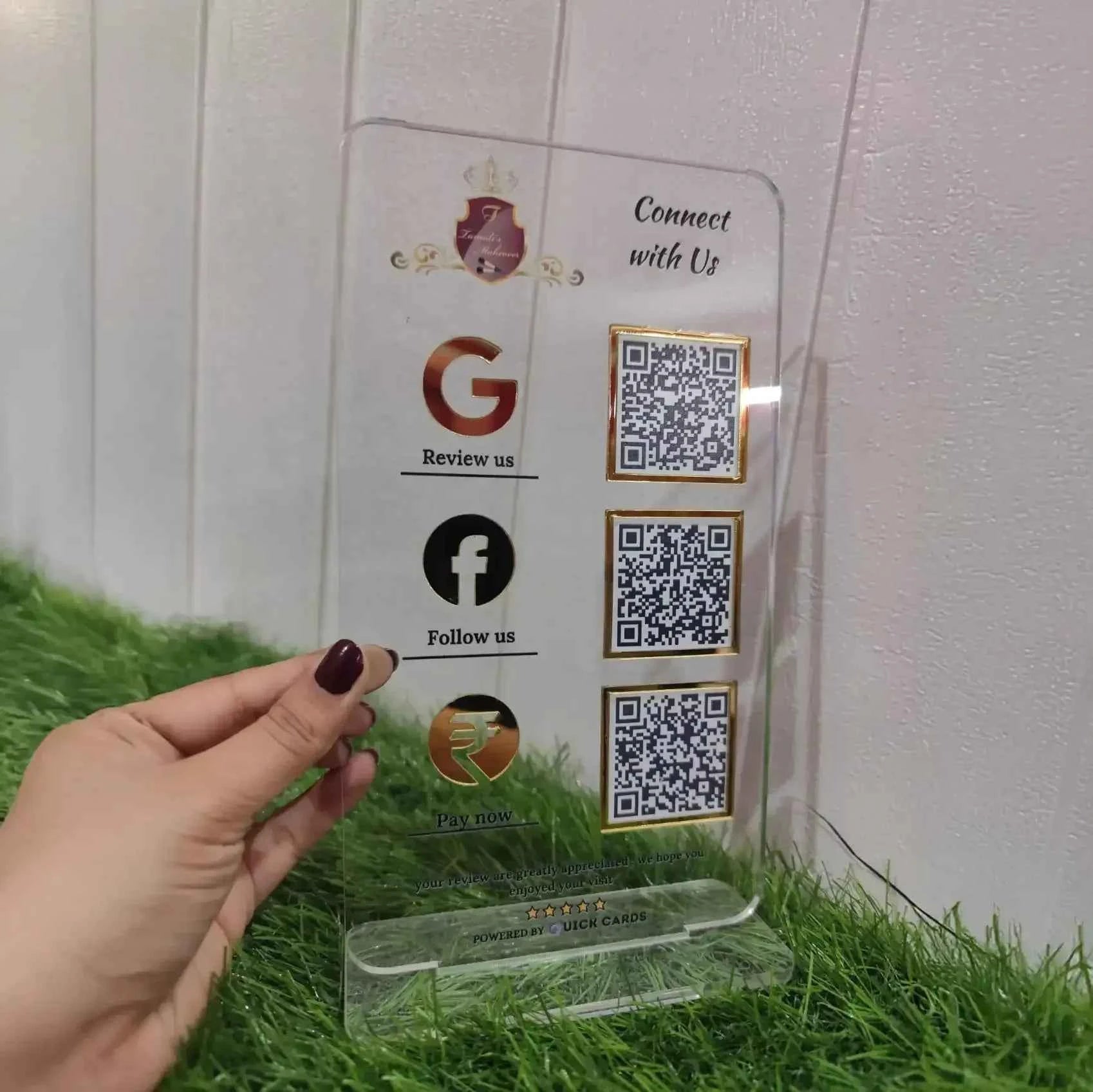 3 QR Vertical Premium Digital Standee - Quick Cards