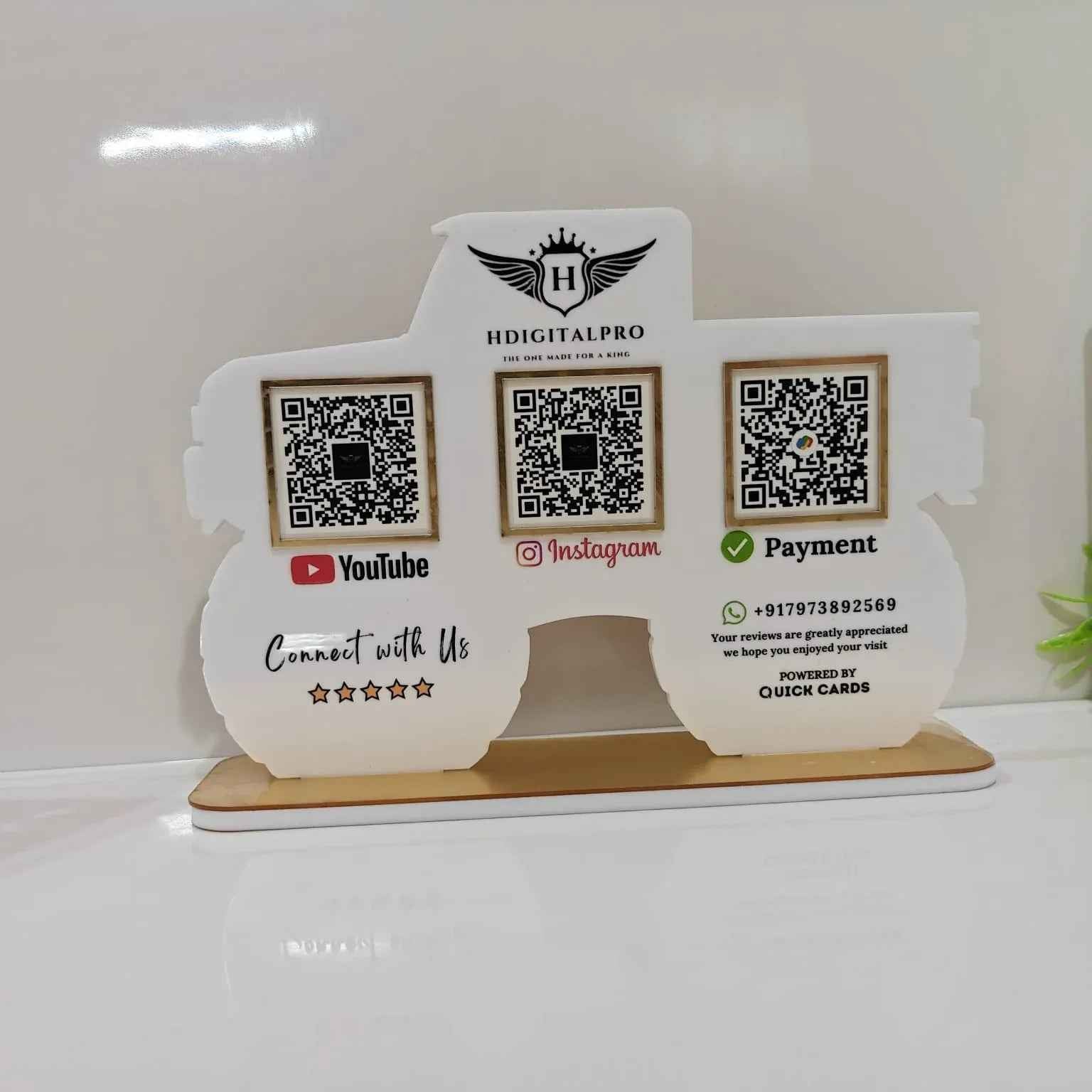 4 QR Premium Black Car shape Standee - Quick Cards