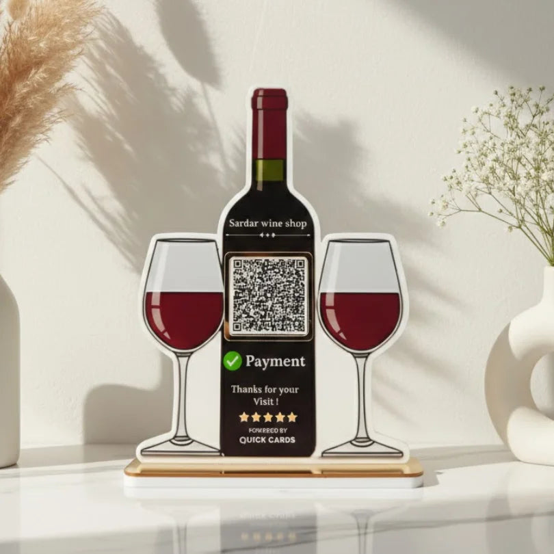 Wine Bottle Shape Standee - Quick Cards