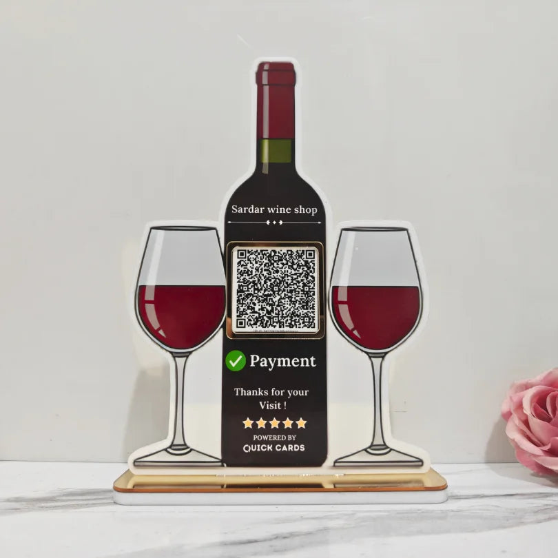 Wine Bottle Shape Standee - Quick Cards