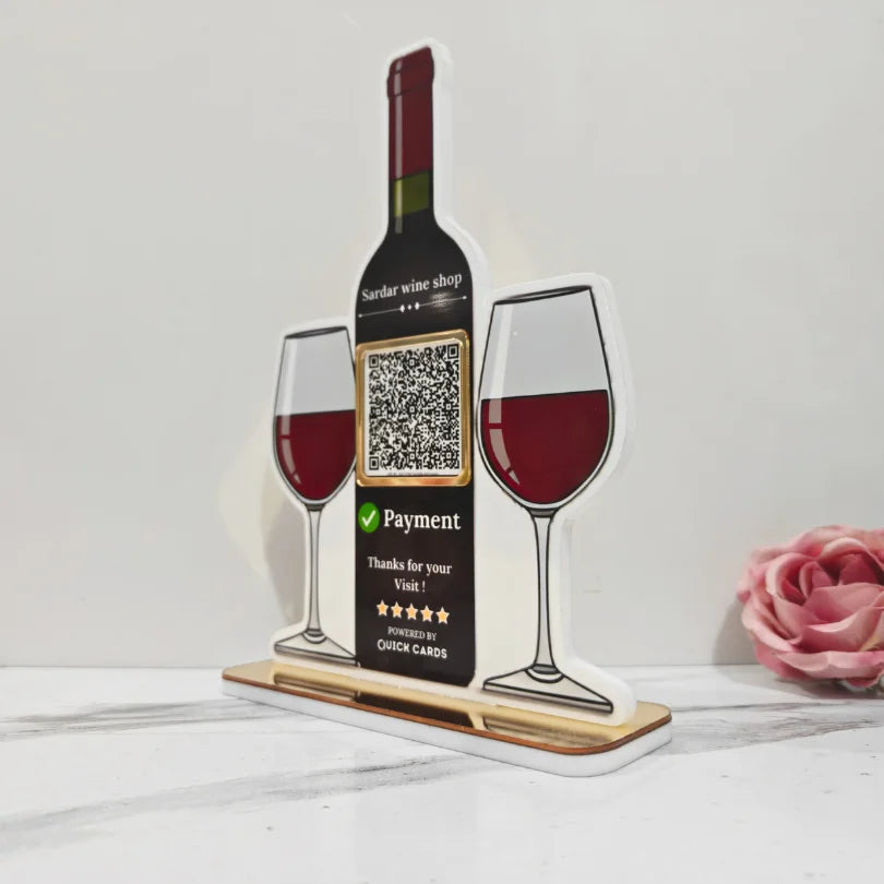 Wine Bottle Shape Standee - Quick Cards