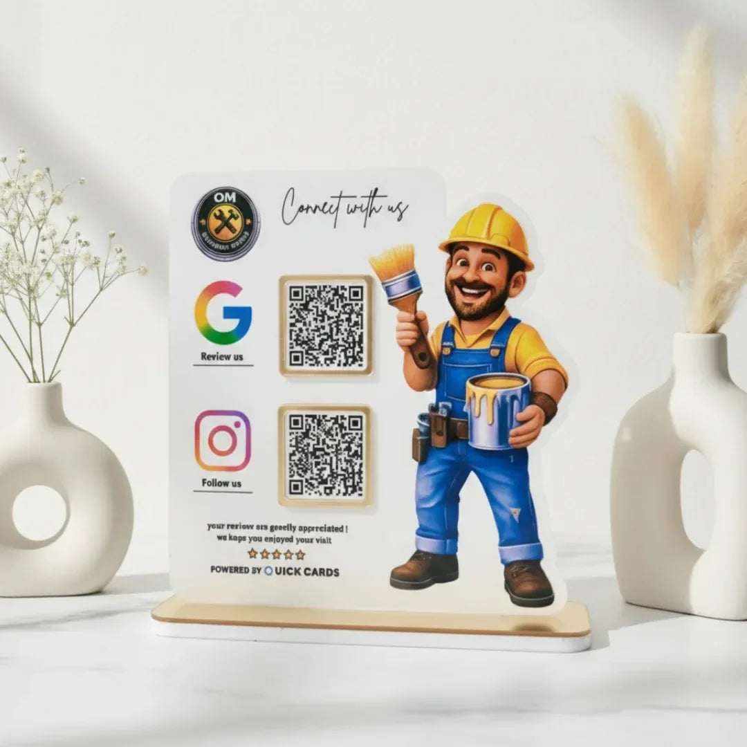 Custom Shape 2 QR Standee - Quick Cards