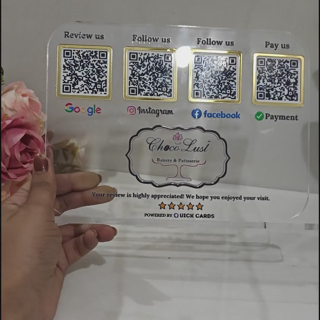 4 QR Transparent Digital Standee