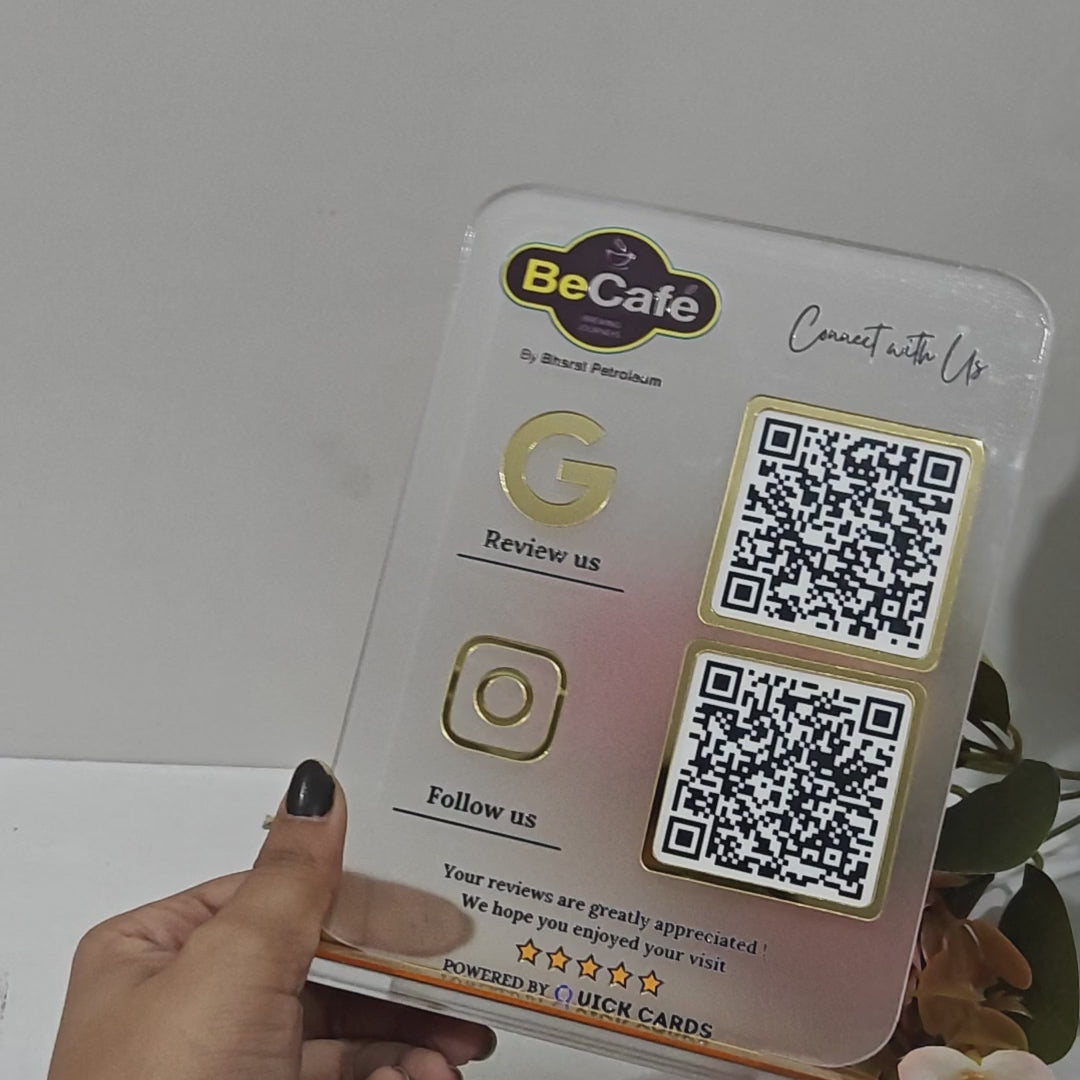 2 QR semi transparent Premium standee